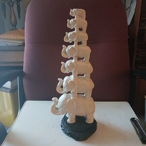 Elegant White Elephant Sculpture